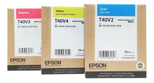    Set Tinta T40v Para Epson T3170/5170 Plotter 3 Colores