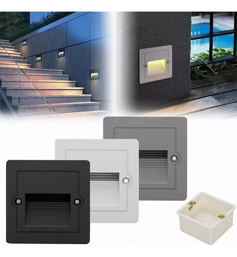 Lampara De Empotrable Escalera Luz3w O Muro Calida Luz 3200k
