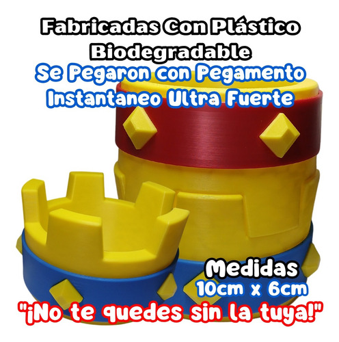 Set Coronas Clash Royal Juguete Bloques Amarillo Azul Rojo