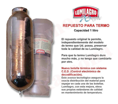 Repuesto Lumilagro Para Termos 1 Lt Universal