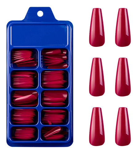Uñas Acrílicas Artificiales Mate Con Diseño De Bailarina Tip