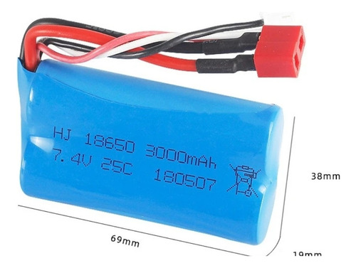 Lipo Bateria Recarregável 7,4v 3000mah 2s 25c Rc Autos E Aer
