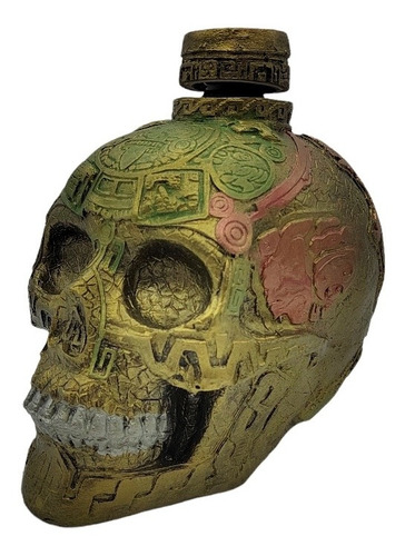Licorera En Forma De Cráneo Azteca 325ml Dorado Dorado