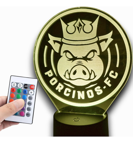 Lampara Led Porcinos Ibai Streamer E Kings League Con Contro Negro