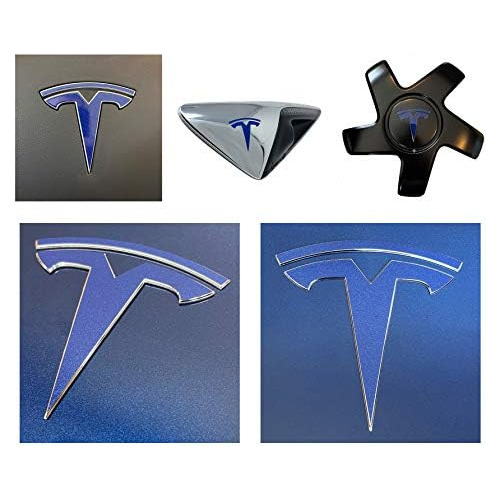 Calcomanía De Logo Tesla Model 3 (deep Blue Metallic)