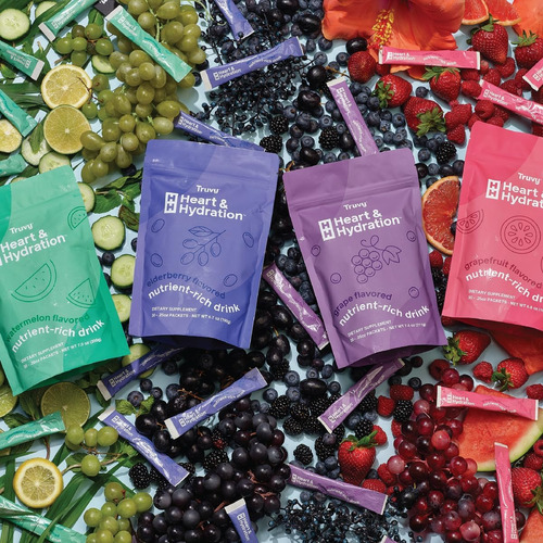 Truvy Heart & Hydration, Sabor Uva (30 Pacotes Individuais)