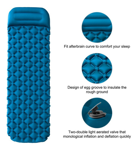 - Colchoneta De Camping Almohada Inflable For Dormir Army V