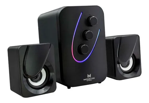 Parlante Subwoofer Monster Games Quake 2.1 Usb Rgb