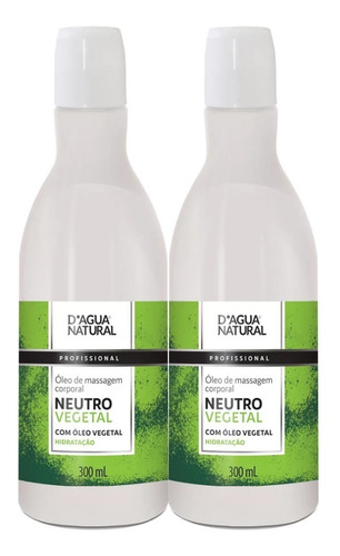  2un Óleo Massagem Neutro Vegetal 300ml Dágua Natural Vegano