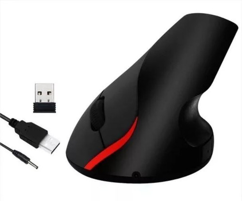 Mouse Vertical 5 D Inalámbrico Ergonómico Recargable Negro