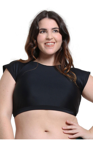 Bikini Estilo Crop Top Negro