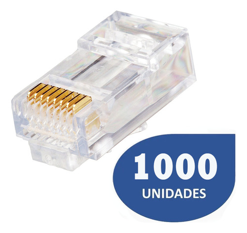 Paquete 1000 Conectores Rj45 Cat6 Macho Para Cable Redes