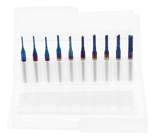 10pcs Molino Cnc Router Bits Pcb Fresado Cortador 0.8-3mm En