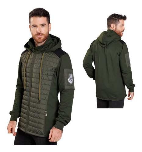 Imagen 2 de 4 de Buzo Buso Hombre Táctico Militar Cuello Alto Con Capota