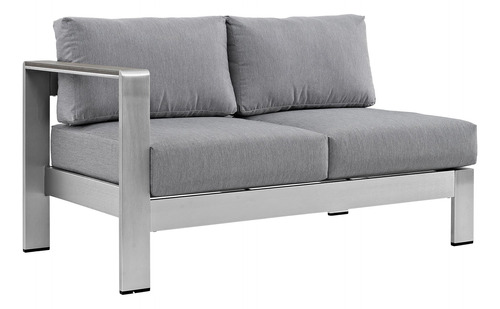 Juego De Sofa Modular De Aluminio Modway, De Color Plata Y B