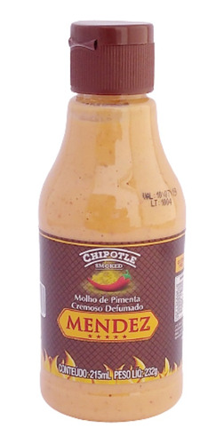 Molho De Pimenta Mendez 215ml Cremosa Defumada Chipotle