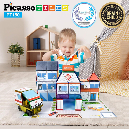 Picassotiles Juego De 26 Pizas De Azulejos Magníticos Estaci