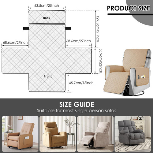 Funda Reclinable Funda Impermeable Para Sillón Reclinable