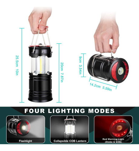 Paquete De 2 Linternas Para Acampar Essentials, Linterna Led