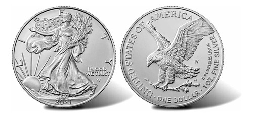 Moneda Aguila Plata Silver Eagle 2022 Usa 1 Onza .999 Fine