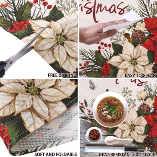 4 Manteles Individuales De Navidad De 12 X 18 Pulgadas, Dise