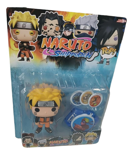 Naruto Figura Estilo Pop Más 3 Lanza Tazos Juguete Niños  