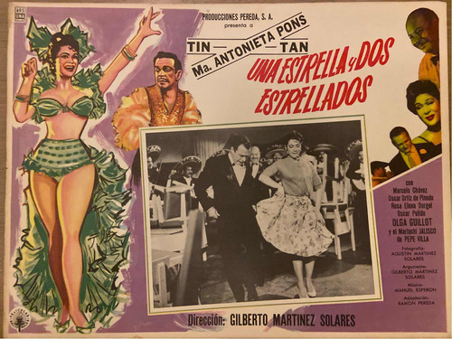 Una Estrella Y Dos Estrellados. Tin-tan. Lobby Card. Usado