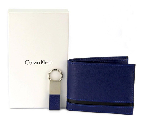 Billetera Calvin Klein Para Caballero Azul 100% Original! 