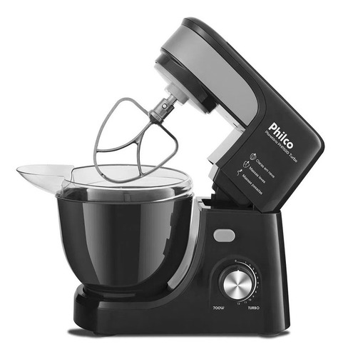 Batedeira Planetária Php500p Turbo 700w Preta Philco 220v Preto 60 Hz