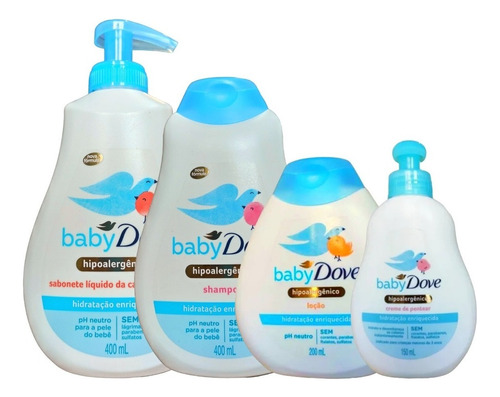  Shampoo 400ml+sabonete 400ml+creme Pentear +hidratante Baby