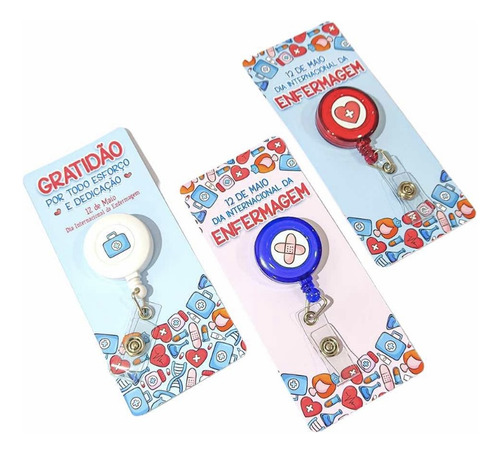 Lembrancinha Enfermagem 50 Card + Porta Crachá Personalizado
