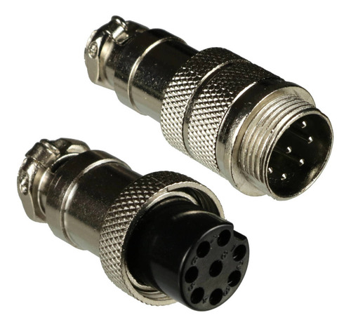 5 Par Conector Mike Circular Gx16 8 Vias Para Painel E Cabo