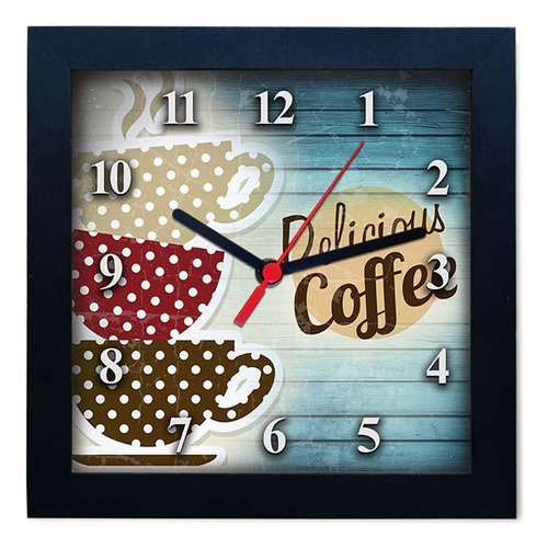 Relógio Decorativo Caixa Alta Tema Café 28x28 - Qw38