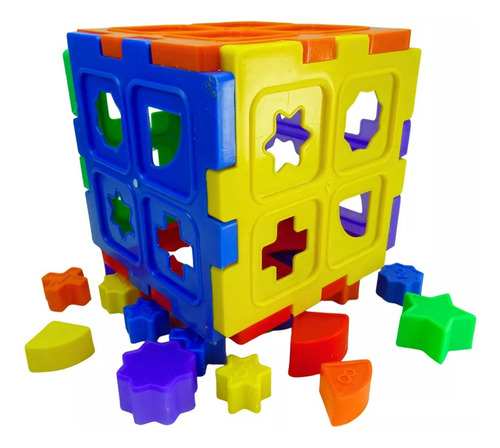 Cubo Grande Plástico Juguete Figuras Bebe Didáctico Puzzle