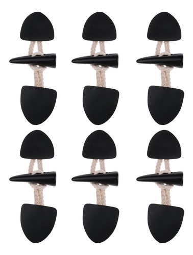 Imagen 4 de 8 de 6 Pares De Botones De Palanca De Cuerno De Cuero Negro Pu
