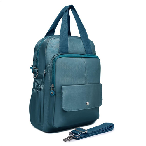 Bolsa Mochila Escolar 3 Em 1 Ótimo Acabamento C/ Usb Cor Verde Desenho Do Tecido Lisa