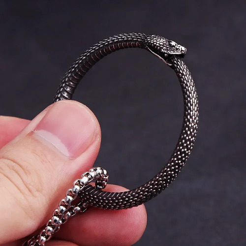 Collar Serpiente Uroboros Vivora Infinito Cadena Dije Snake