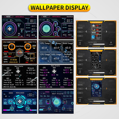3.5 Ips Usb Mini Pantalla Temper Monitor De Datos Monitor De