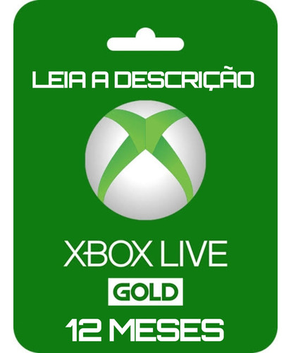 Tarjeta Xbox Live Gold 12 meses Br Brasil Brasileira 12 M
