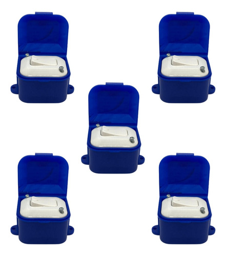 Pack X5 Linea Exterior Capsulada Taad 1 Pulsador Azul