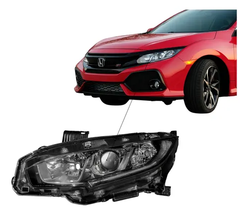 comprar Optica Honda Civic 2016 2017 18 2019 Led Con Lupa Izquierda