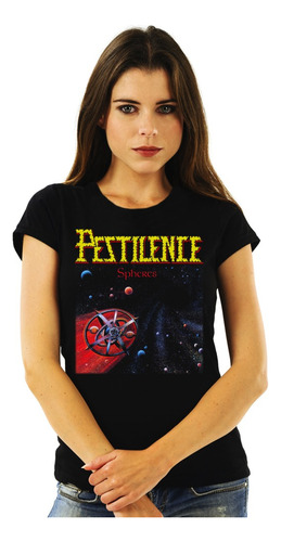 Polera Mujer Pestilence Spheres Metal Impresión Directa