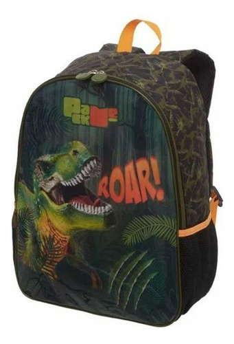 Mochila Escolar Infantil G Pacific Pack Me Roar Dinossauro Cor Verde