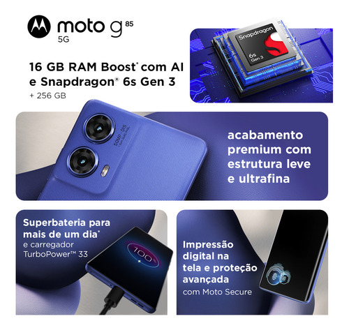 Moto G85 5G Dual SIM 256 GB azul 8 GB RAM