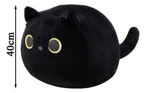 Almohada De Felpa De Gato Negro, Muñeca De Peluche Suave Par