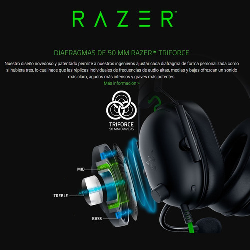 Imagen 4 de 9 de Audífonos Diadema Gamer Razer Blackshark V2 X / Sonido 7.1