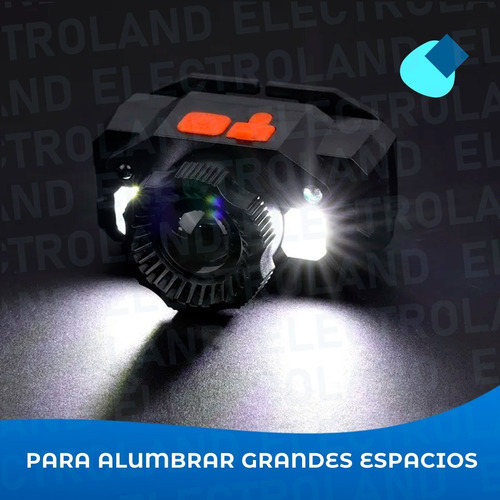 Imagen 7 de 10 de Vincha Minera Linterna 3 Led Sensor Recargable Usb Cree Xpe