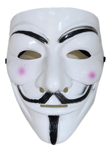 Mascara Careta Rígida Pvc Anonymous Halloween Carnaval X 1