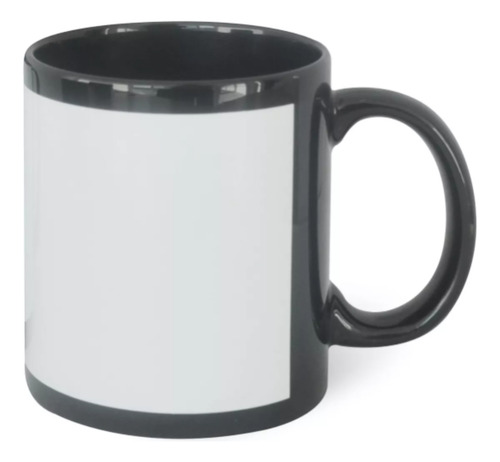 12 Pz Taza Negra Ventana Blanca 11 Oz Color Make Sublimar Color Negro
