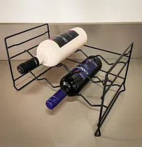 Comprar Adega 8 Vinhos Mini Rack Empilhável Aço Resistente Preto